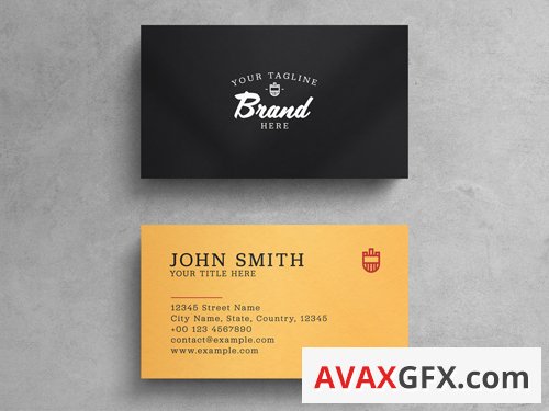 Black And Yellow Minimalist Business Card Layout 263043428