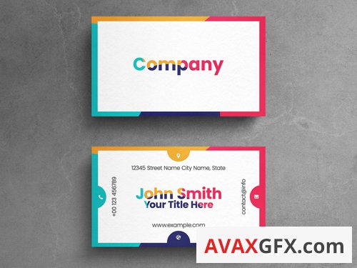 Colorful Abstract Corporate Business Card Layout 263043472
