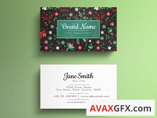 Floral Business Card Layout  263043694