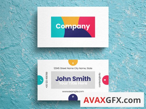 Minimalist Colorful Business Card Layout 263043996