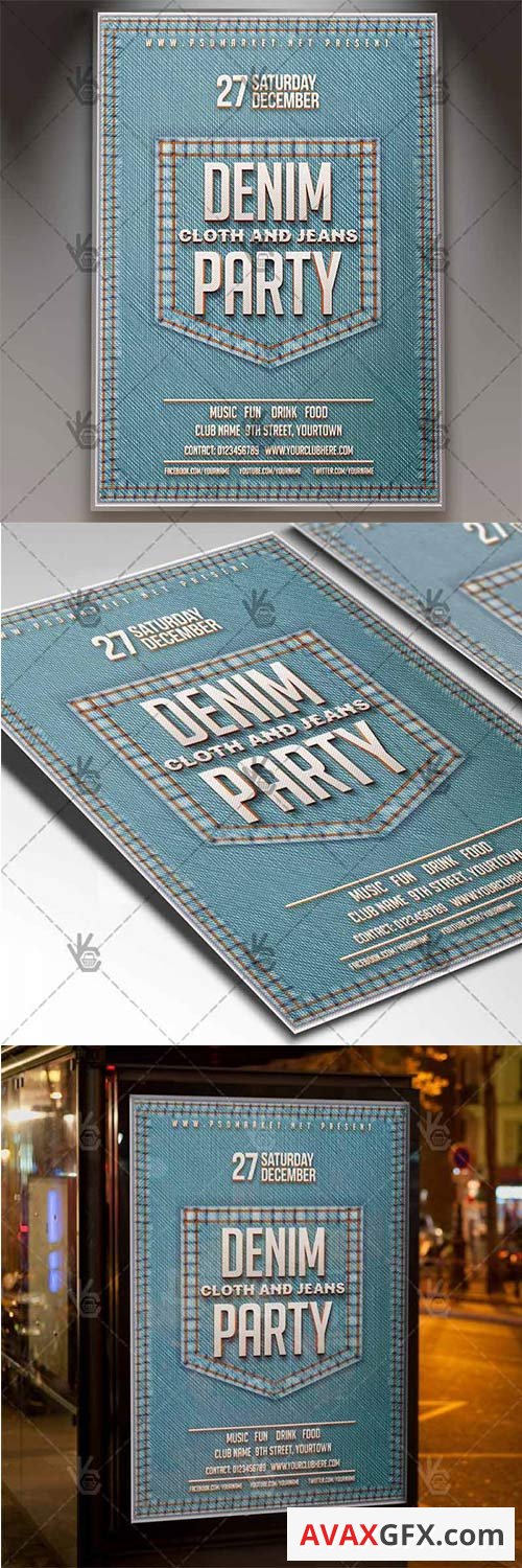 Denim Jeans Party - Club Flyer PSD Template