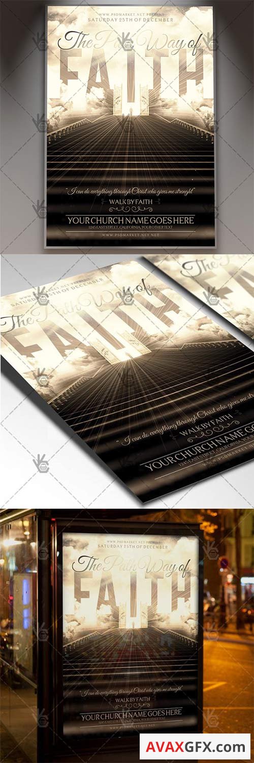 The Pathway of Faith - Church Flyer PSD Template