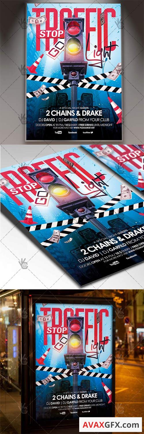 Traffic Light Party - Club Flyer PSD Template