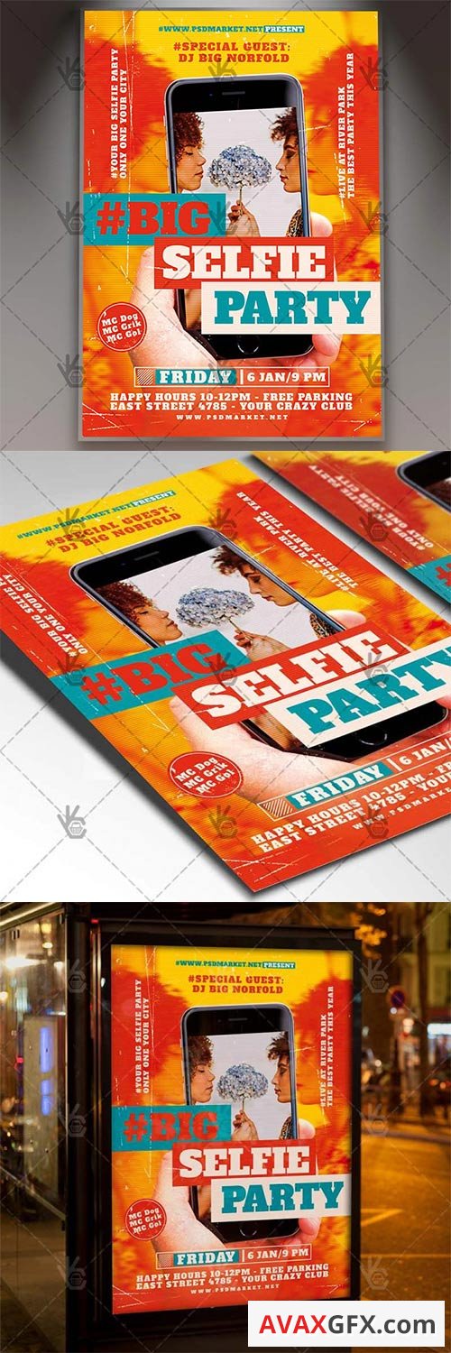 Selfie Party Club Flyer PSD Template