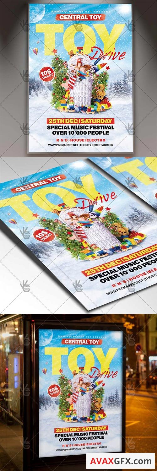 Toy Drive  Winter Flyer PSD Template