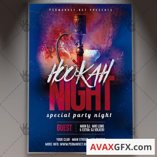 HOOKAH NIGHT FLYER - PSD TEMPLATE