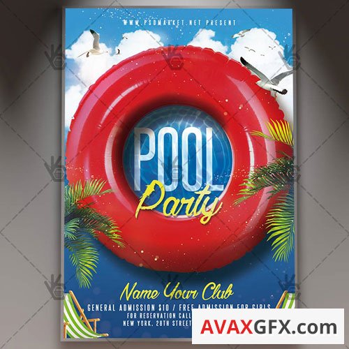 POOL PARTY NIGHT FLYER - PSD TEMPLATE