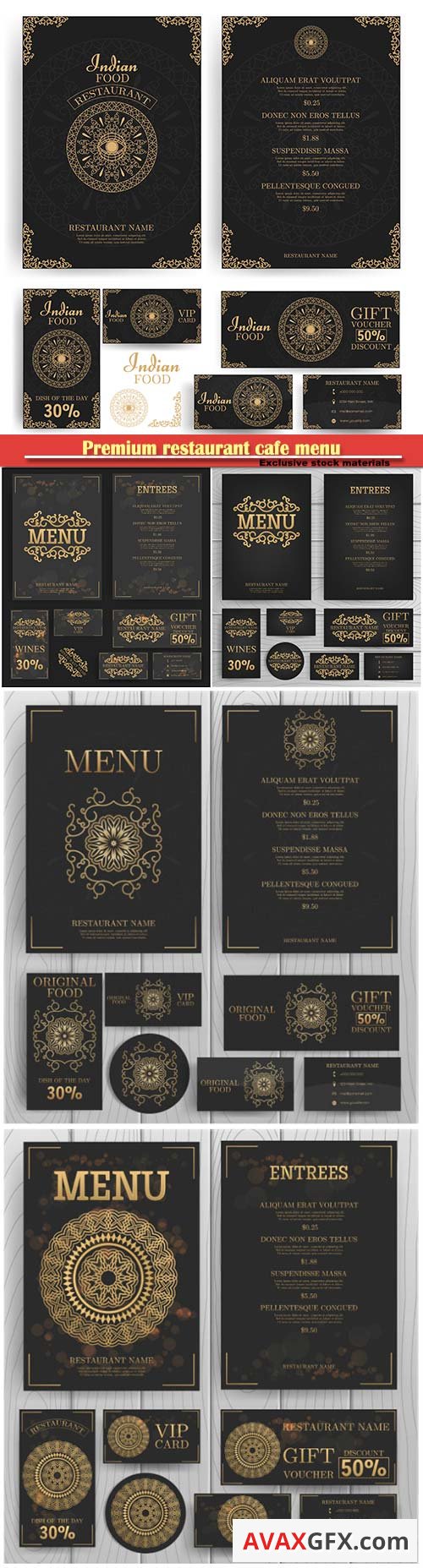 Premium restaurant cafe menu, template vector design