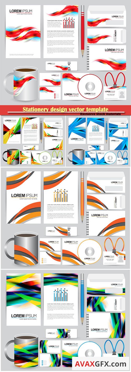 Stationery design vector template