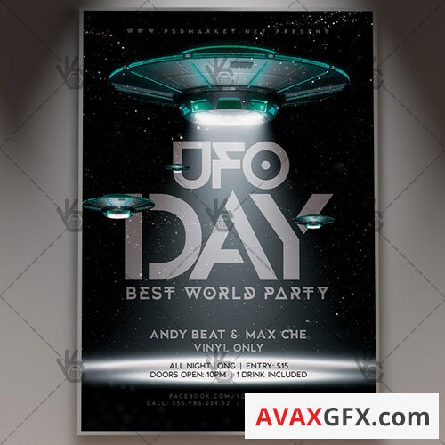 UFO DAY FLYER - PSD TEMPLATE