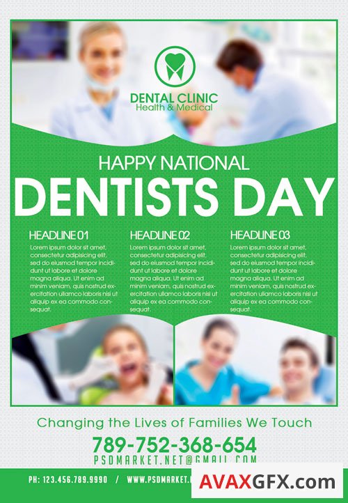 Dentists Day Premium Flyer PSD Template
