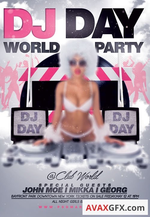 Dj Day World Party Premium Flyer PSD Template
