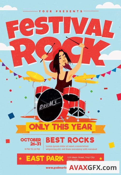 Rock festival - Premium flyer psd template