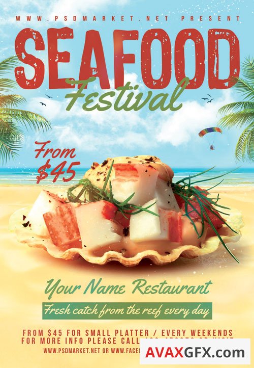 Seafood festival - Premium flyer psd template