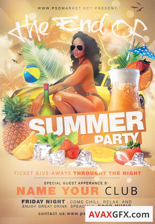 The end of summer party - Premium flyer psd template