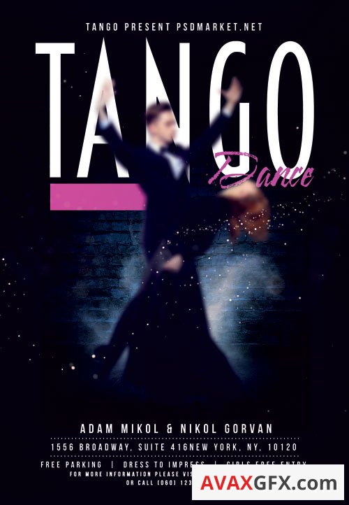 Tango dance - Premium flyer psd template
