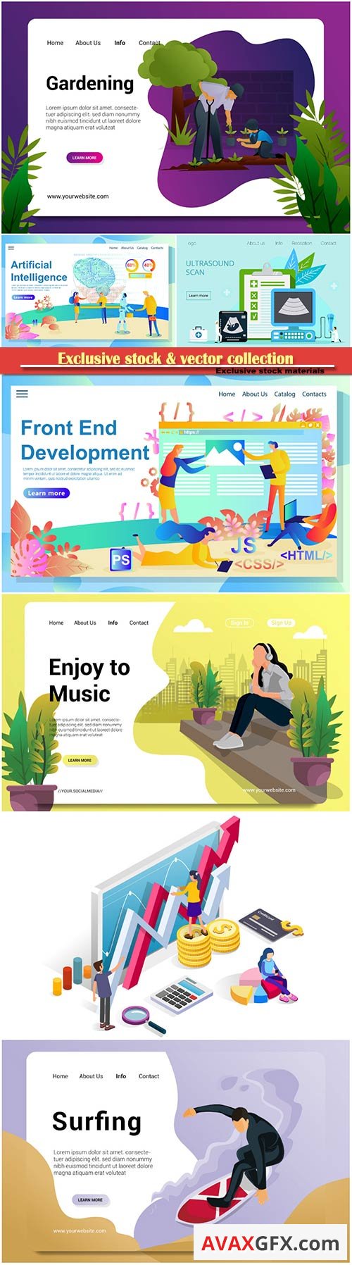 Website page isometric vector illustration, flat banner # 16