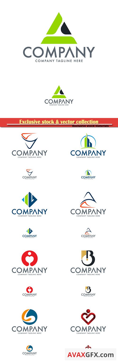 Logo vector template business set # 54
