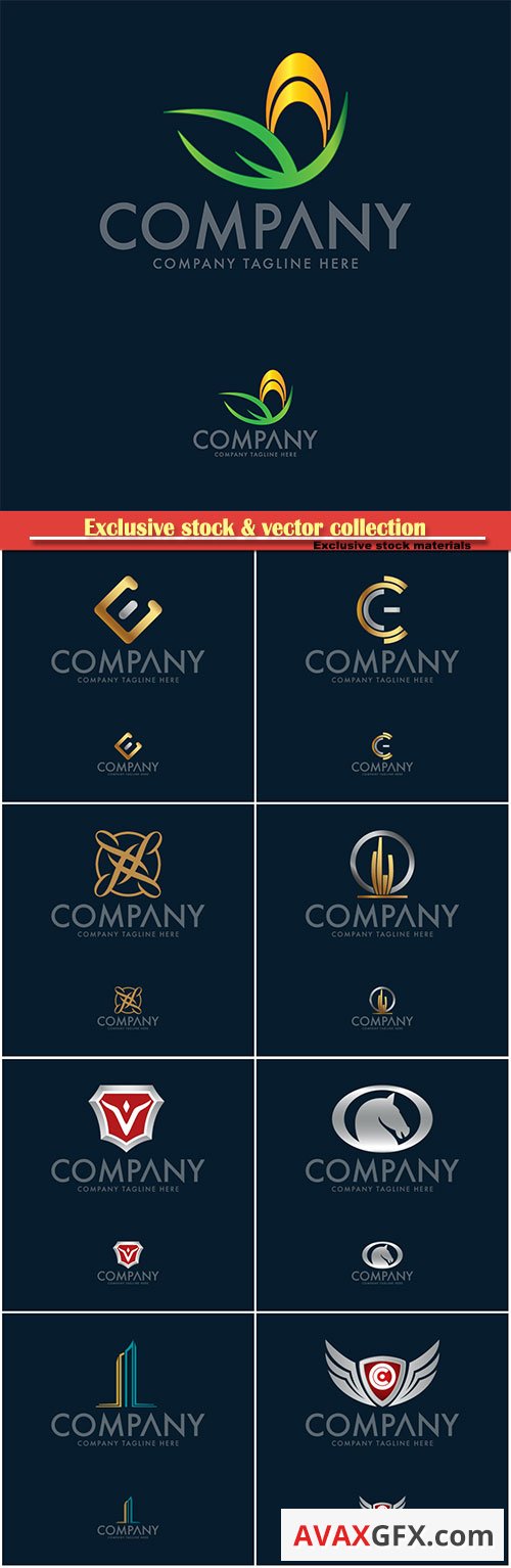 Logo vector template business set # 56