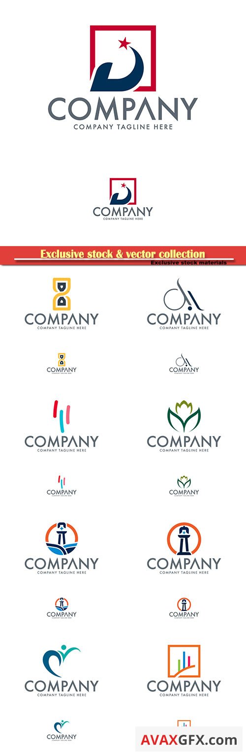 Logo vector template business set # 57