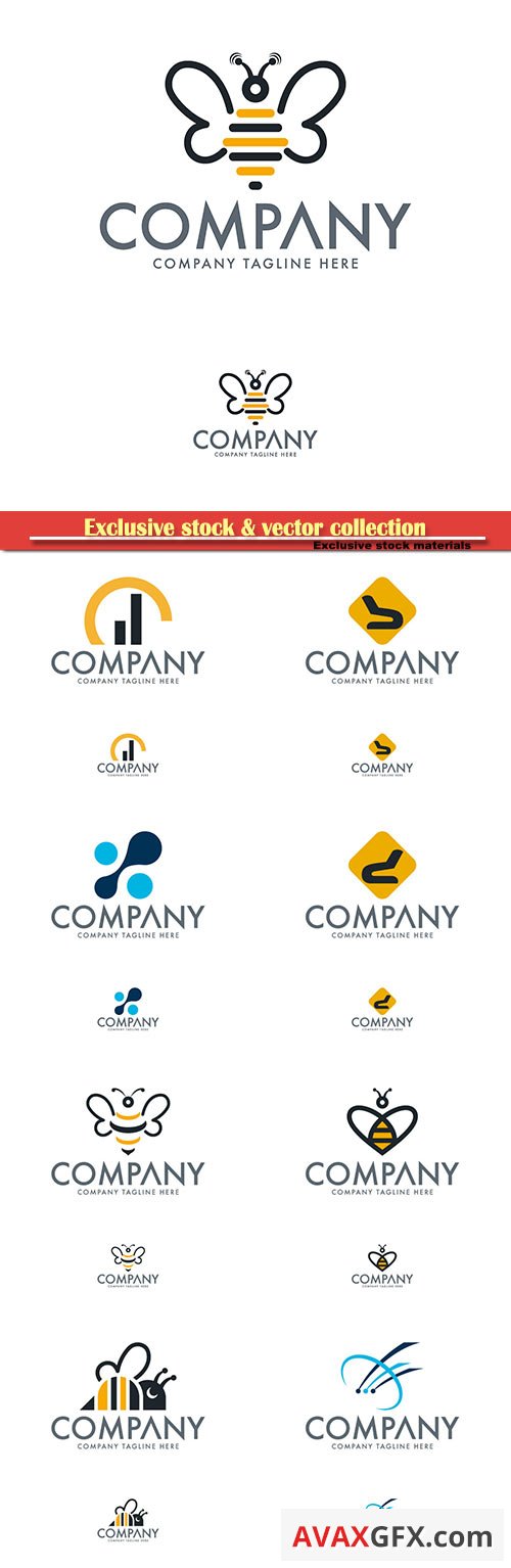 Logo vector template business set # 64