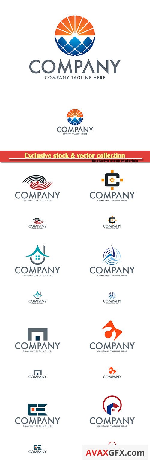 Logo vector template business set # 75