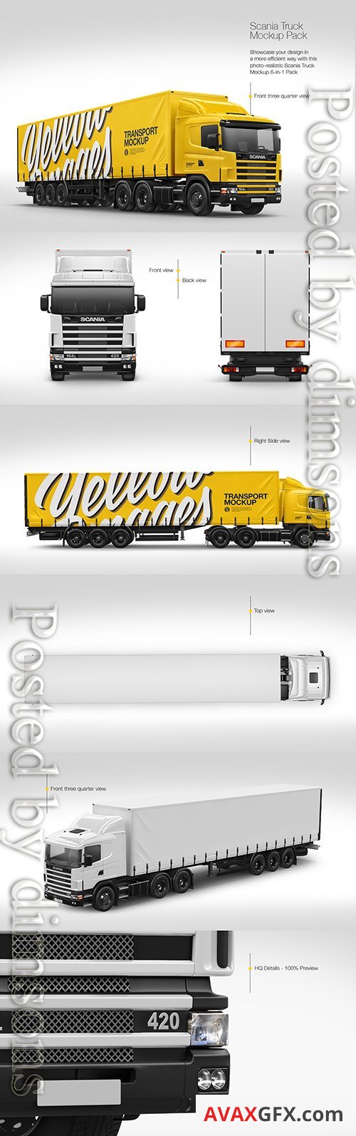 Scania Truck Mockup Pack 26268 Layered TIF