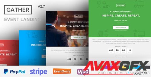 ThemeForest - Gather v3.0.5 - Event & Conference WP Landing Page Theme - 12799586