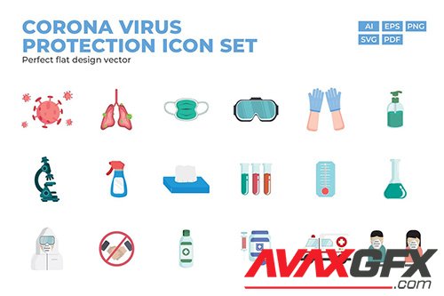 Coronavirus Protection Icon Set