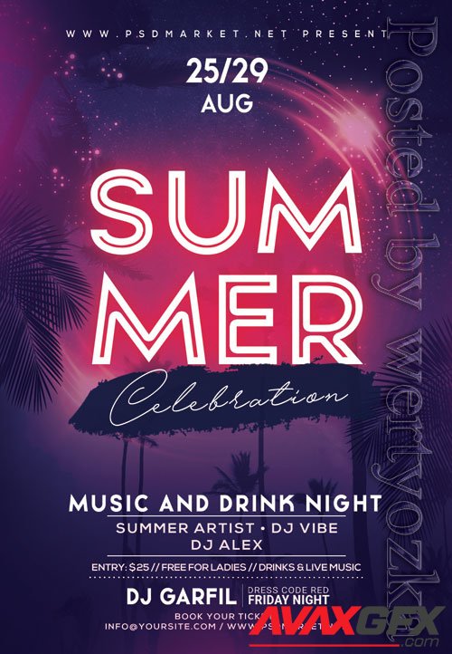 Summer celebration - Premium flyer psd template