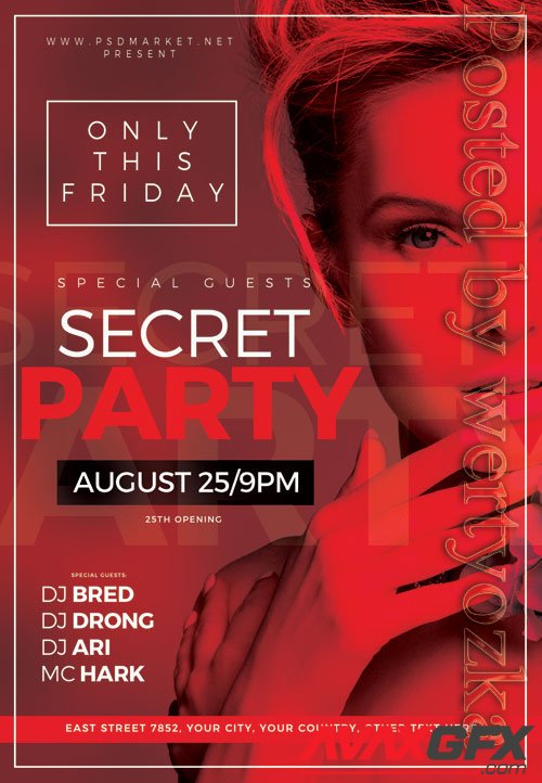 Secret party - Premium flyer psd template
