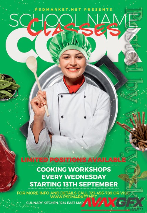 Cook classes - Premium flyer psd template