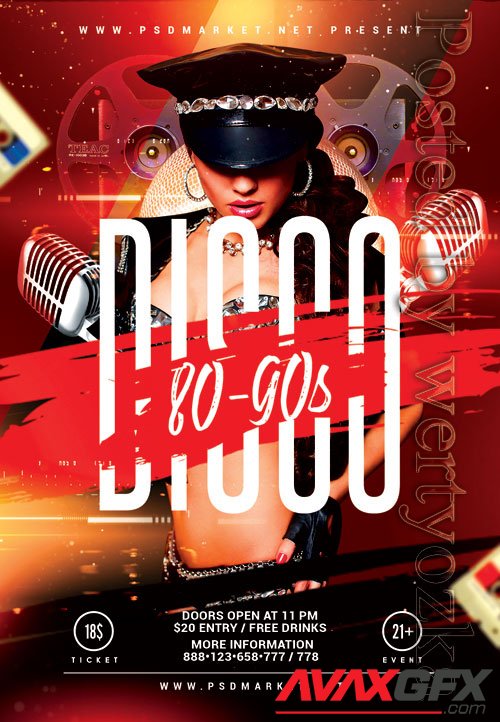 Disco 90s - Premium flyer psd template
