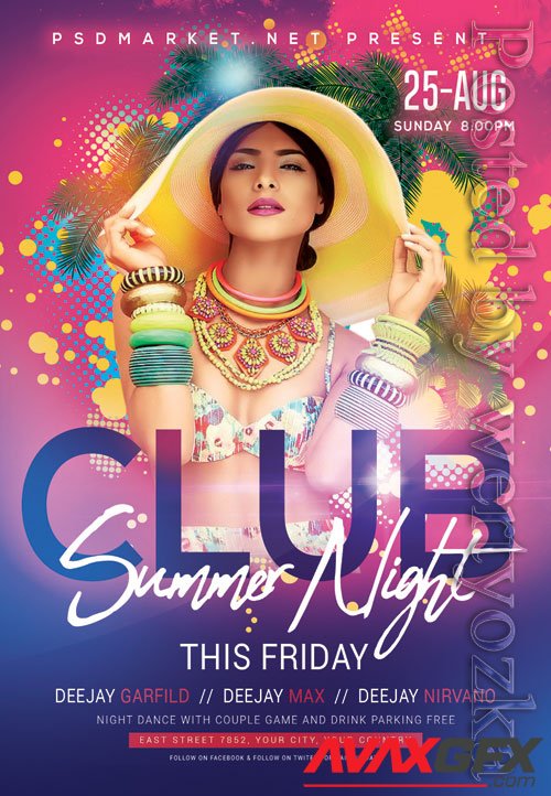 Club summer night - Premium flyer psd template