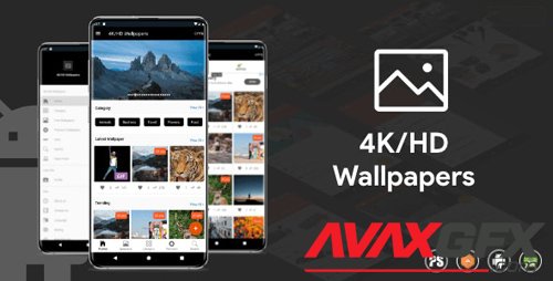 CodeCanyon - 4K/HD Wallpaper Android App ( Auto Shuffle + Gif + Live + Admob + Firebase Noti + PHP Backend) 2.8 - 23378221
