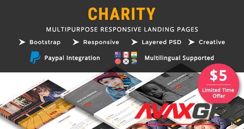 ThemeForest - CHARITY v1.1 - Multipurpose Responsive HTML Landing Pages - 19438916