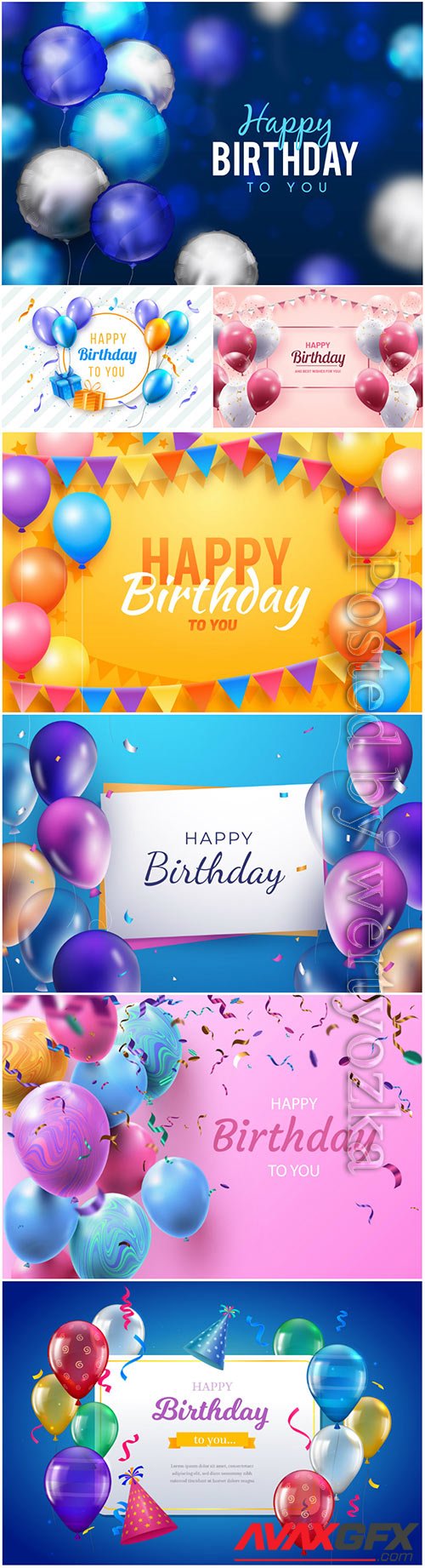 Happy birthday vector backgrounds