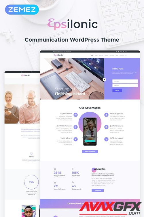 Communication v4.0.3 / v1.0.0 - WordPress Theme - TM 56025