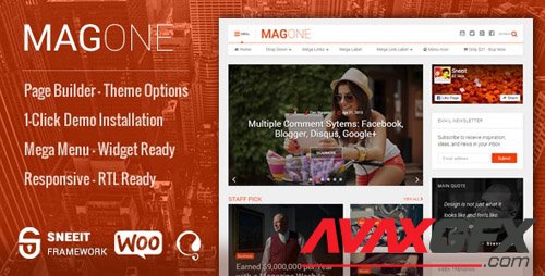 ThemeForest - MagOne v6.8 ­ Responsive Magazine & News WordPress Theme - 14342350