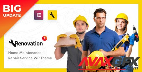 ThemeForest - Renovation v4.1.0 - Repair Service, Home Maintenance Elementor WP Theme - 11444549