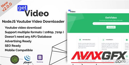 CodeCanyon - GetVideo v2.0.0 - NodeJS Youtube Video Downloader - 21774189