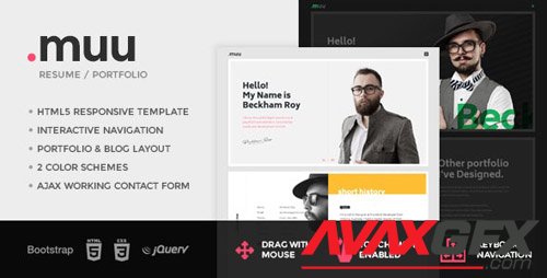 ThemeForest - MUU v1.1 - Unique and Creative Resume / Portfolio Template - 16706908