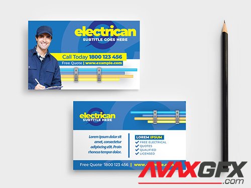 Electrician Business Card Layout 341101962