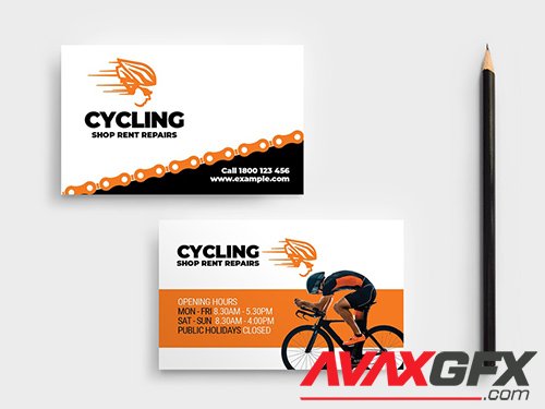 Cycling Shop Business Card Layout 341101949