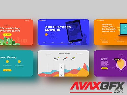 Landscape App UI Screen Mockup Set 342459259