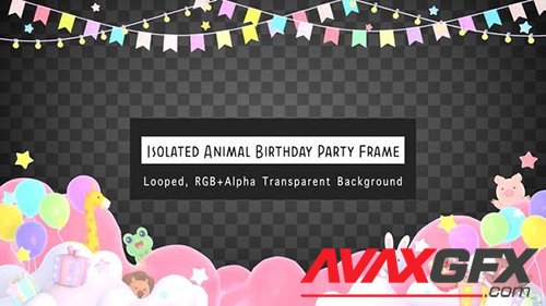 Videohive Isolated Animal Birthday Party Frame 26272428