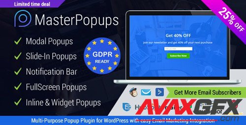 CodeCanyon - Master Popups v3.3.7 - Popup Plugin for WordPress - Master Popups for Email Subscription - 20142807 - NULLED