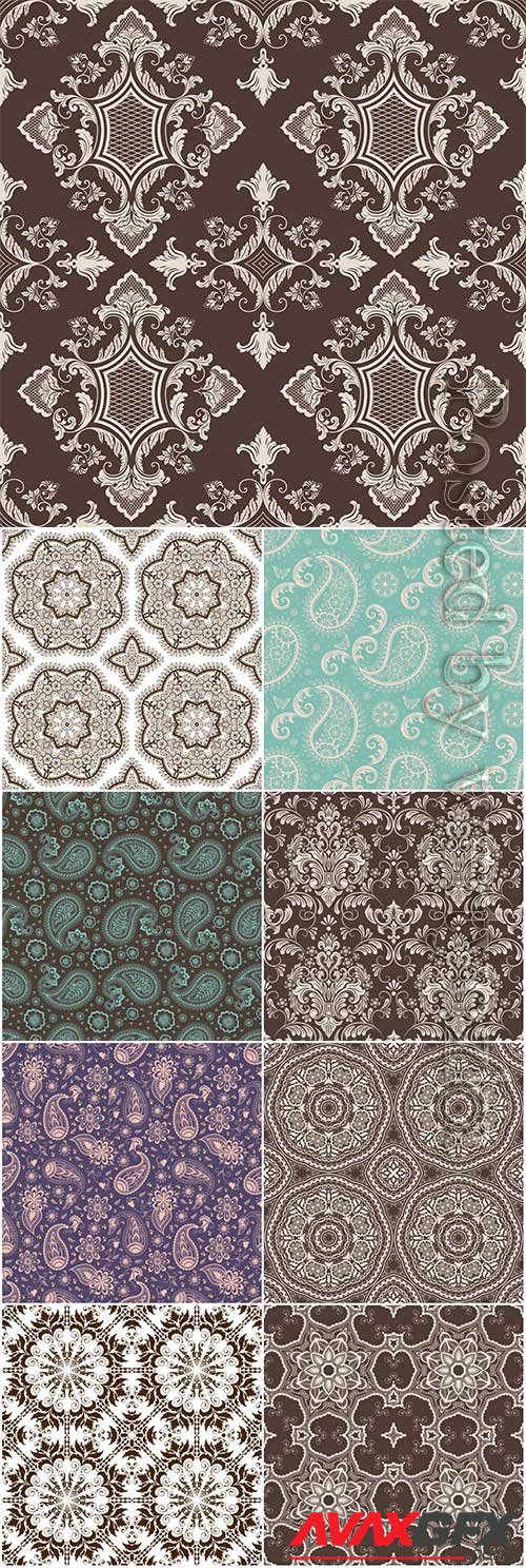 Floral seamless vector pattern background in arabian style
