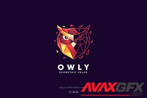 Owl Poly Colorful Logo