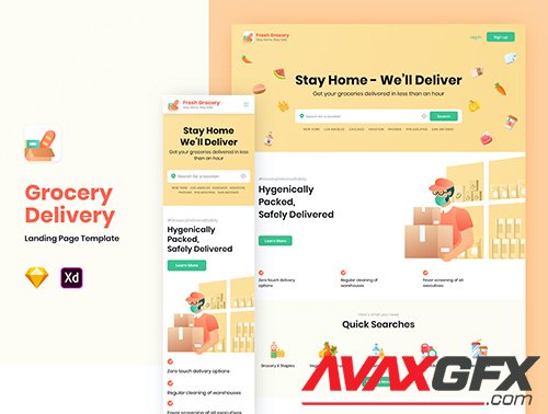 Fresh Grocery - Landing Page Design Template